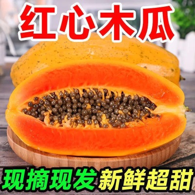 爆甜红心木瓜新鲜孕妇水果批发牛奶冰糖心木瓜树上熟正宗大果包邮