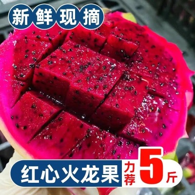 五斤红心火龙果现摘新鲜水果整箱大果红肉绿色食品食用农产品