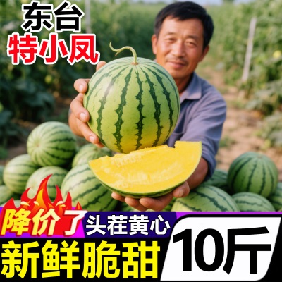 江苏东台特小凤黄心冰淇淋西瓜当季新鲜水果手撕应季超甜黄肉西瓜