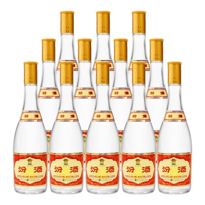 53度黄盖汾/酒53度475ml整箱装 清香型白酒53度黄盖玻汾53度475ml