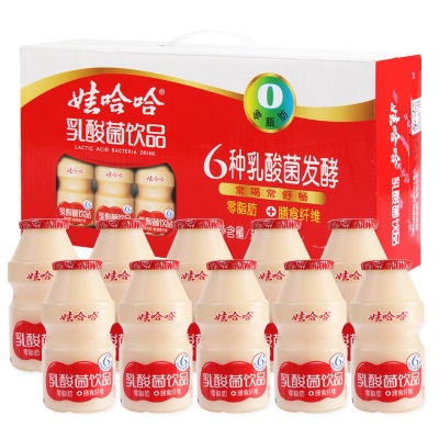 娃哈哈乳酸菌零脂肪饮品100ml*40瓶整箱批发益生菌儿童