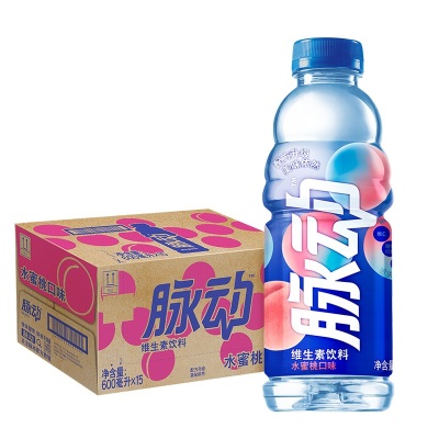 脉动600ml*15瓶整箱维生素饮料柠檬水蜜桃多口味 江浙沪皖包邮