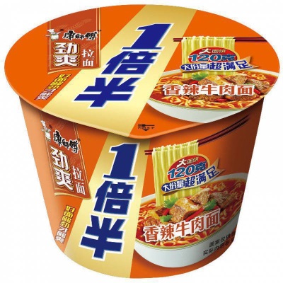 康师傅方便面劲爽拉面一倍半桶面红烧香辣老坛酸菜大面饼整箱