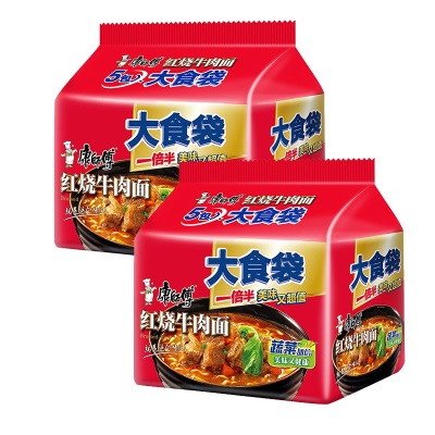 康师傅红烧牛肉面大食方便面大面饼泡面学生宿舍夜宵囤货整箱批发