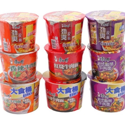 康师傅方便面经典大食桶big整箱12桶装混搭速食食品红烧牛肉泡面