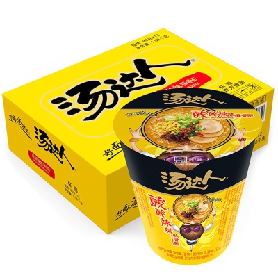 统一茄皇番茄鸡蛋牛肉桶装 汤达人日式豚骨杯面方便速食泡面批发