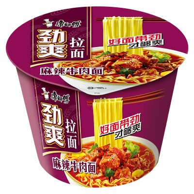 康师傅方便面12桶劲爽拉面经典泡面泡椒红烧香辣牛肉整箱桶装批发