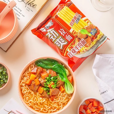 康师傅方便面整箱装批发泡面袋装劲爽红烧牛肉面速食品旗舰店