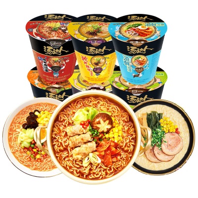 统一汤达人杯面方便面日式酸辣豚骨海鲜拉面老母鸡汤泡面免煮速食