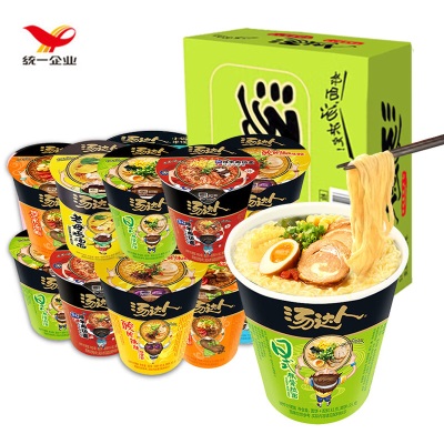 统一汤达人杯面方便面日式酸辣豚骨海鲜拉面老母鸡汤泡面免煮速食