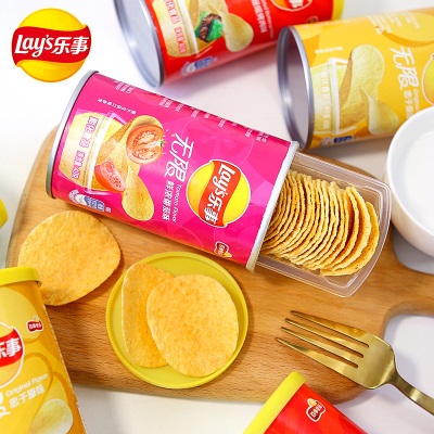 Lay’s/乐事无限薯片罐装40g原味烧烤番茄黄瓜味休闲膨化薯片零食