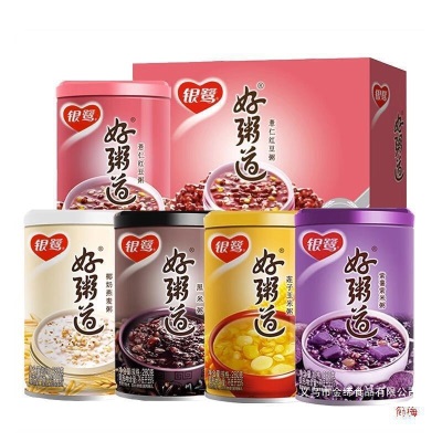 八宝粥五谷杂粮速食粥莲子12营养早餐桂圆银鹭好粥道罐黑米整箱装