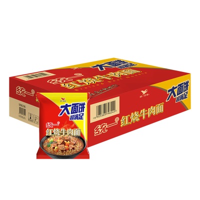 统一方便面大面饼整箱袋装红烧老坛酸菜香辣速食夜宵牛肉面24整箱