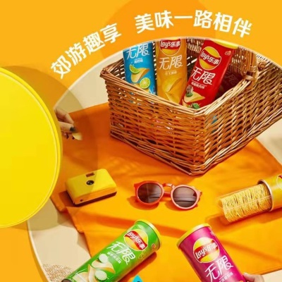乐事薯片104g桶装多口味组合休闲膨化食品超市批发学生小吃零食