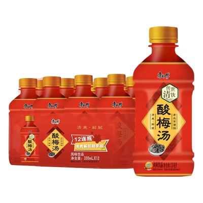 康师傅冰红茶330ml*24瓶冰糖雪梨饮料青梅绿茶多口味饮品整箱批发
