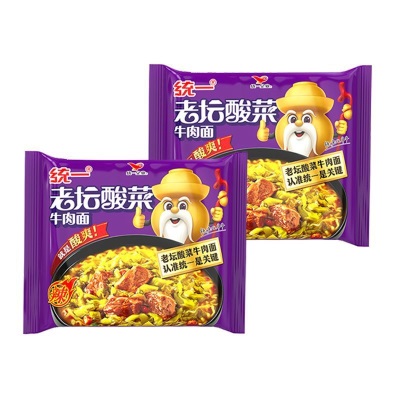 统一方便面五合一袋装老坛酸菜红烧香辣藤椒牛肉泡面宿舍速食批发