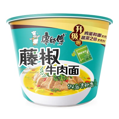 康师傅方便面BIG大食桶装红烧香辣藤椒牛肉面大桶面 泡面速食汤面