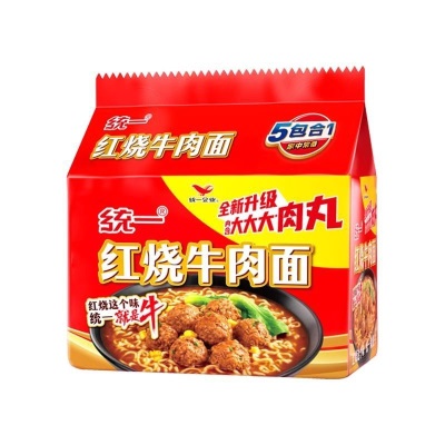 统一方便面五合一袋装老坛酸菜红烧香辣藤椒牛肉泡面宿舍速食批发