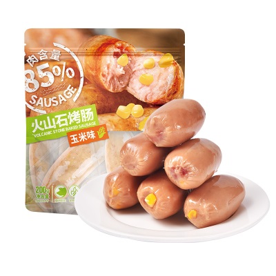 法思觅语火山石黑猪肉烤肠原味黑胡椒玉米香肠办公室即食休闲零食