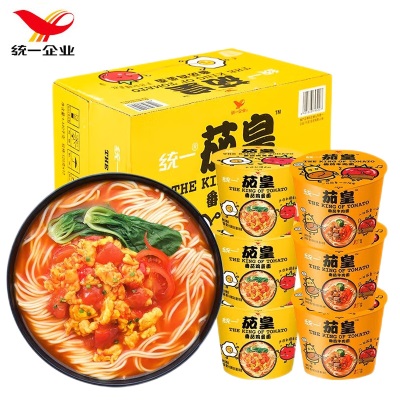 统一茄皇番茄鸡蛋牛肉桶装 汤达人日式豚骨杯面方便速食泡面批发