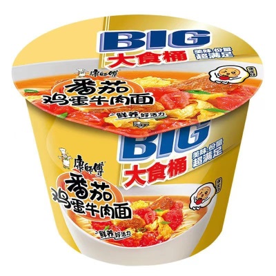 康师傅方便面BIG大食桶装红烧香辣藤椒牛肉面大桶面 泡面速食汤面