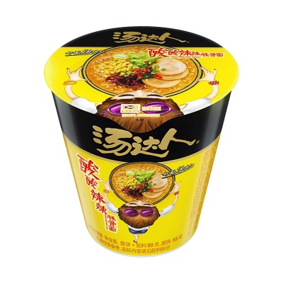 统一汤达人方便面12桶装泡面整箱日式豚骨酸辣海鲜味速食批发