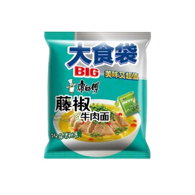 康师傅大食袋红烧牛肉整箱24袋酸菜麻辣方便面速食夜宵批发汤面