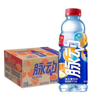 脉动600ml*15瓶整箱维生素饮料柠檬水蜜桃多口味 江浙沪皖包邮