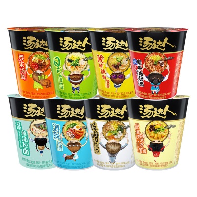统一茄皇番茄鸡蛋牛肉桶装 汤达人日式豚骨杯面方便速食泡面批发