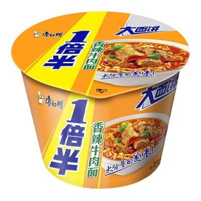康师傅方便面BIG大食桶装红烧香辣藤椒牛肉面大桶面 泡面速食汤面